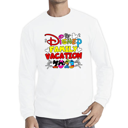 Disney Family Vacation 2023 Mickey Mouse Minnie Mouse Cartoon Disney Castle Disneyland Trip Long Sleeve T Shirt