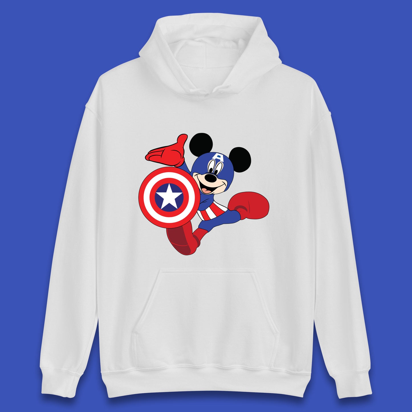 Mickey Mouse Wearing Captain America Costume Disney Marvel Avengers Superhero Disney World Marvel Disney Avengers Campus Unisex Hoodie