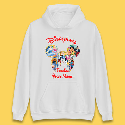 Personalised Disney Land Florida Mickey Minnie Mouse All Disney Characters Cartoons Magical Kingdom Disney Castle Disneyland Vacation Trip Unisex Hoodie