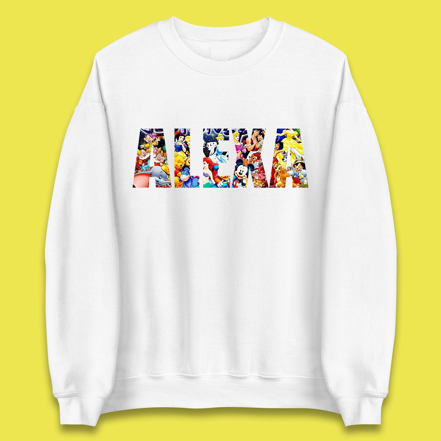 Personalised All Disney Fictional Characters Disney Family Animated Cartoons Movies Characters Disney World Unisex Sweatshirt