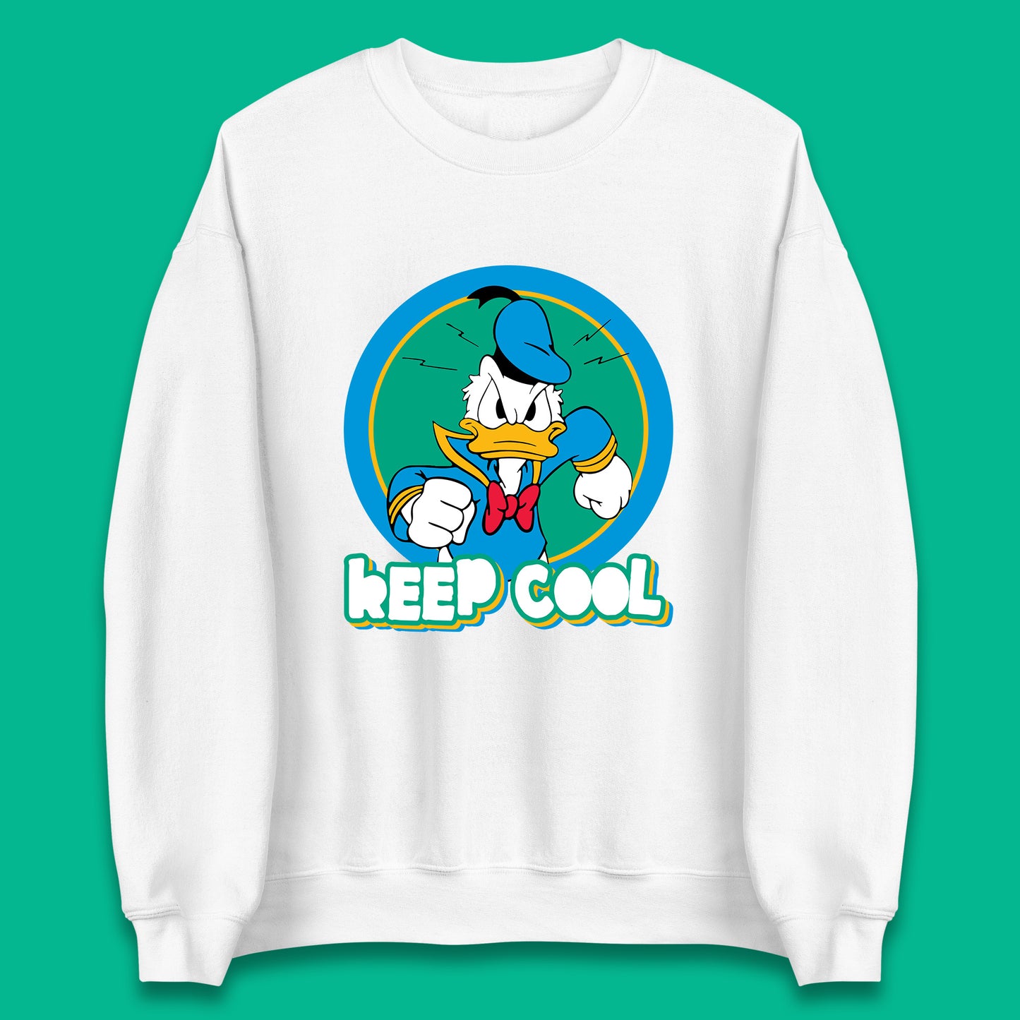 Keep Cool Donald Duck Animated Cartoon Character Angry Duck Disneyland Trip Disney Vacations Unisex Sweatshirt