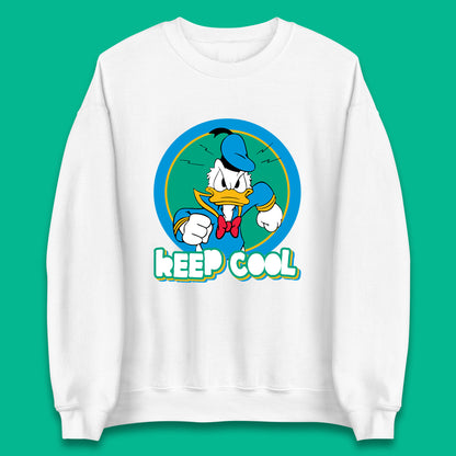 Keep Cool Donald Duck Animated Cartoon Character Angry Duck Disneyland Trip Disney Vacations Unisex Sweatshirt