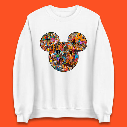 Disney Mickey Mouse Minnie Mouse Head All Disney Characters Together Disney Family Animated Cartoons Movies Characters Disney World Unisex Sweatshirt