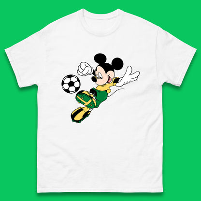 Mickey Mouse Kicking Football Soccer Player Disney Cartoon Mickey Soccer Player Football Team Mens Tee Top