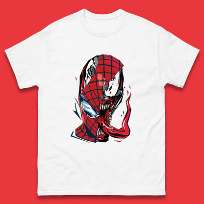 Marvel Spider-Man Maximum Venom Miles Morales Big Face Marvel Avenger Spider-Man & Venom Face Mens Tee Top