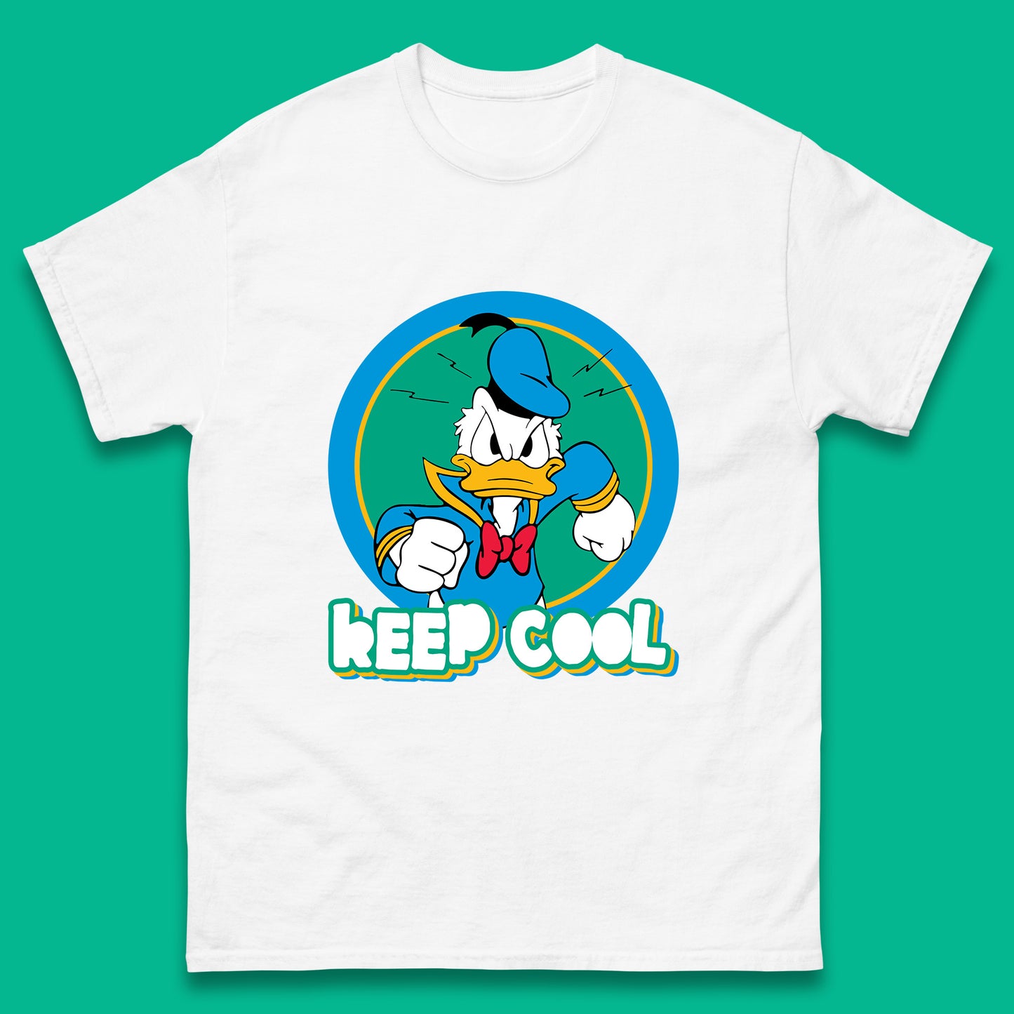 Keep Cool Donald Duck Animated Cartoon Character Angry Duck Disneyland Trip Disney Vacations Mens Tee Top