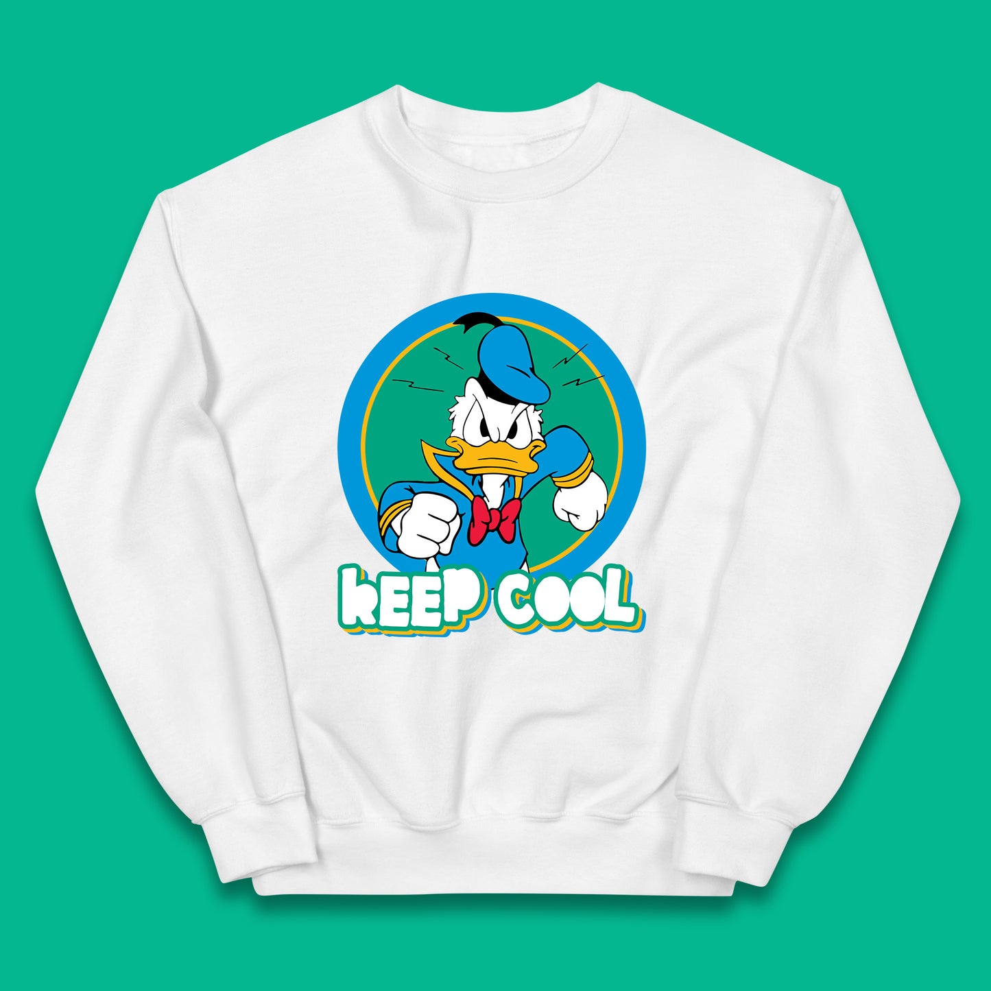 Keep Cool Donald Duck Animated Cartoon Character Angry Duck Disneyland Trip Disney Vacations Kids Jumper