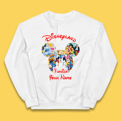 Personalised Disney Land Florida Mickey Minnie Mouse All Disney Characters Cartoons Magical Kingdom Disney Castle Disneyland Vacation Trip Kids Jumper