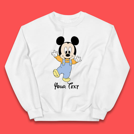 Personalised Disney Baby Mickey Balance Your Custom Text Baby Mickey Mouse Cartoon Character Kids Jumper