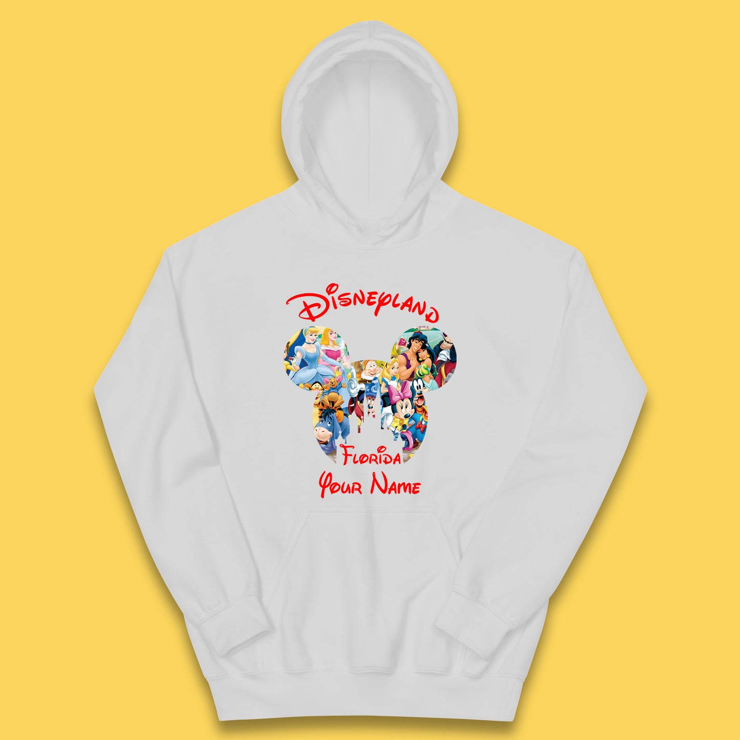 Personalised Disney Land Florida Mickey Minnie Mouse All Disney Characters Cartoons Magical Kingdom Disney Castle Disneyland Vacation Trip Kids Hoodie