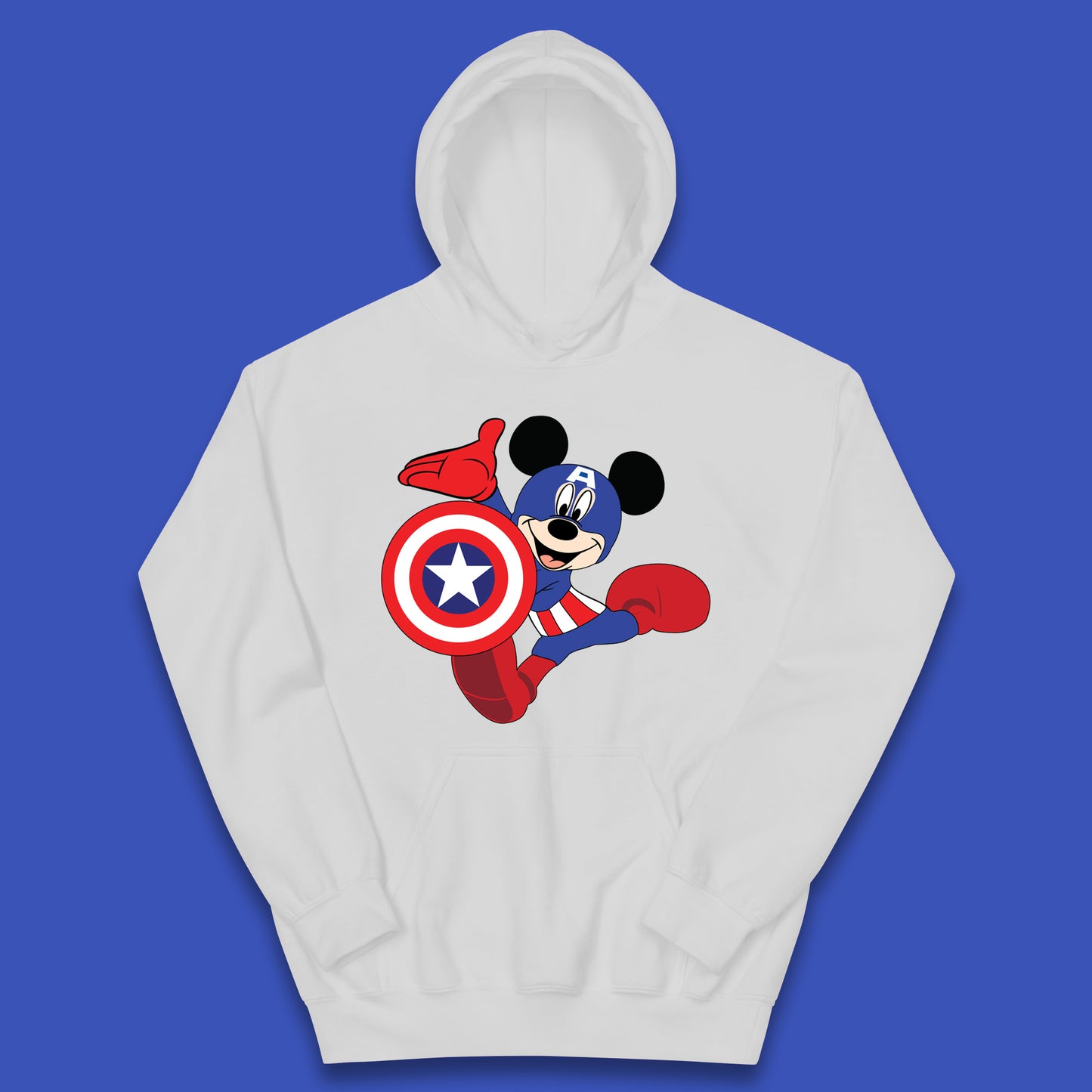 Mickey Mouse Wearing Captain America Costume Disney Marvel Avengers Superhero Disney World Marvel Disney Avengers Campus Kids Hoodie