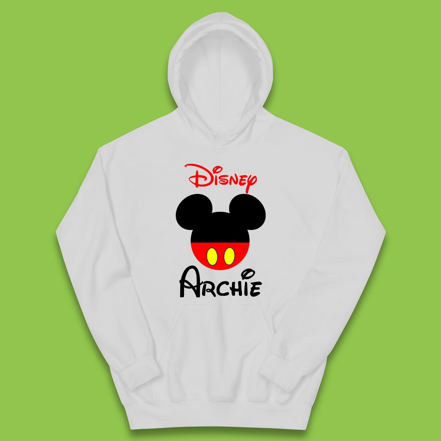 Personalised Disney Mickey Mouse Minnie Mouse Head Your Name Cute Character Disney World  Kids Hoodie