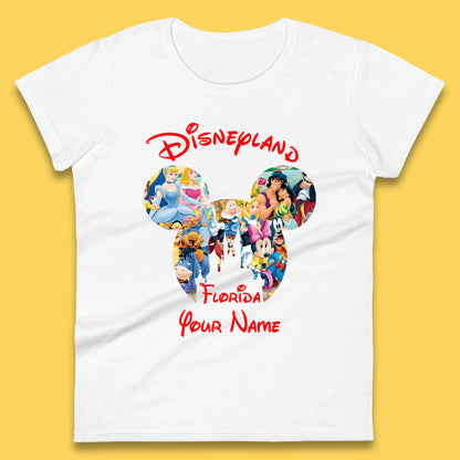 Personalised Disney Land Florida Mickey Minnie Mouse All Disney Characters Cartoons Magical Kingdom Disney Castle Disneyland Vacation Trip Womens Tee Top