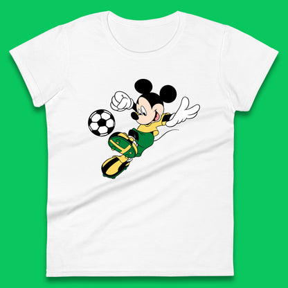 Mickey Mouse Kicking Football Soccer Player Disney Cartoon Mickey Soccer Player Football Team Womens Tee Top