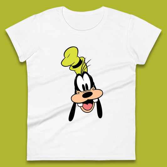 Disney Goofy Head Face Smiling Animated Cartoon Character Disney G.G. "Goofy" Goof Disney Vacation Disney World Trip Womens Tee Top