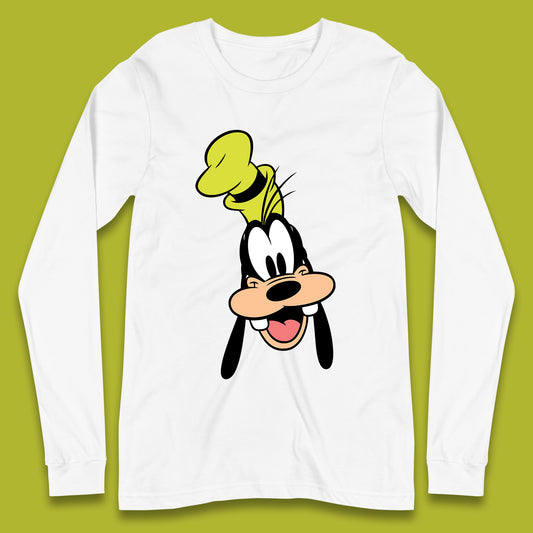 Disney Goofy Head Face Smiling Animated Cartoon Character Disney G.G. "Goofy" Goof Disney Vacation Disney World Trip Long Sleeve T Shirt