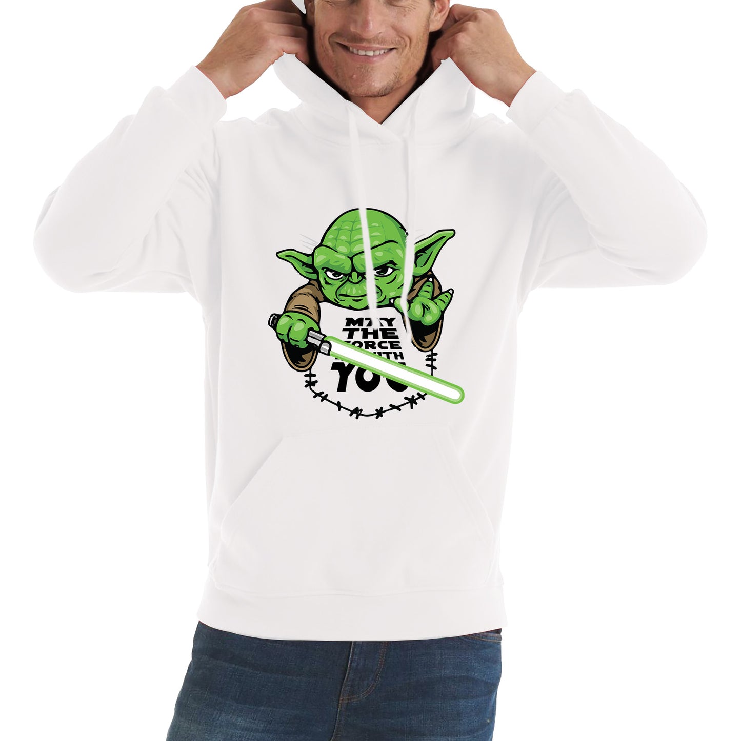 May The 4th Be With You Yoda Green Humanoid Alien Star Wars Day Disney Star Wars Yoda Star Wars 46th Anniversary Unisex Hoodie