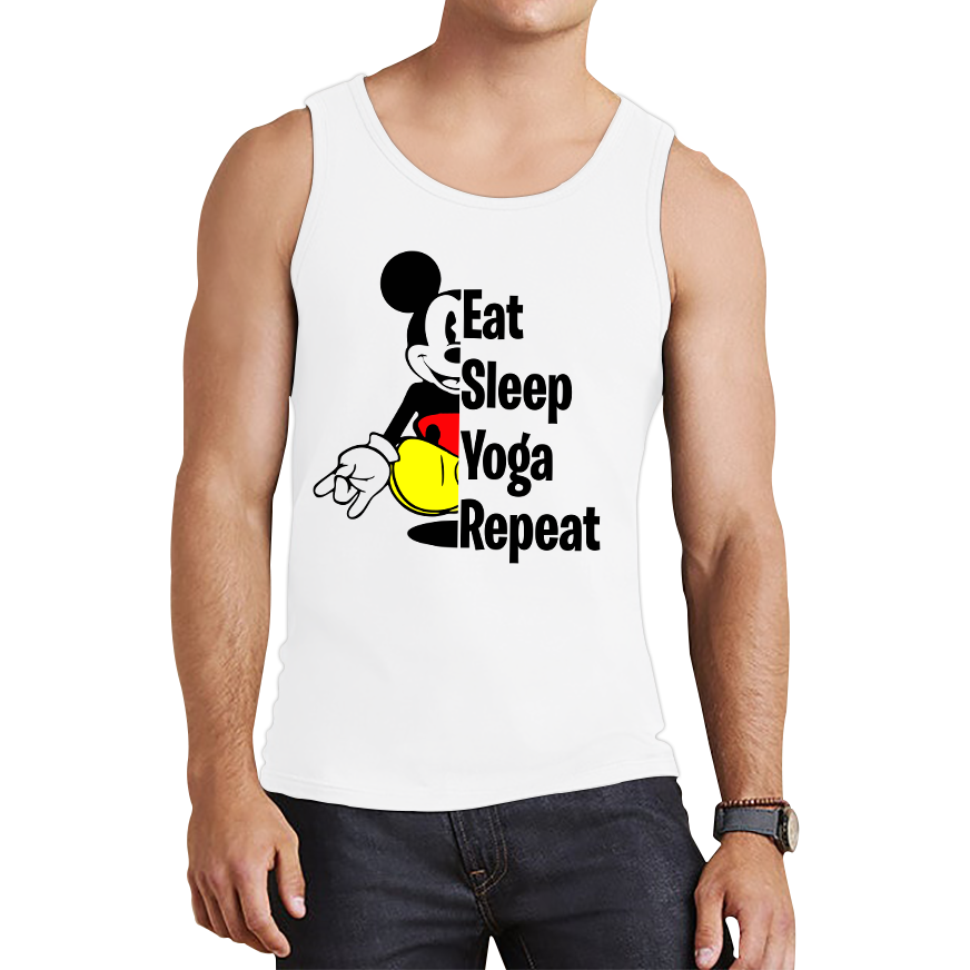 Mickey Mouse Eat Sleep Yoga Repeat Funny Tank Top