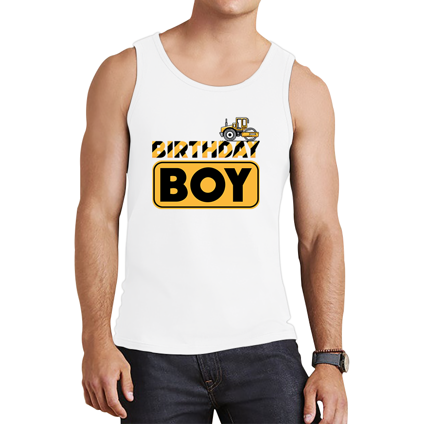 Bulldozer Tractor Birthday Boy Excavator Tank Top