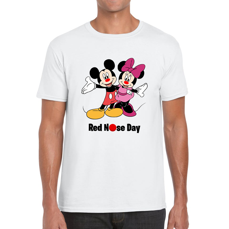 Mickey And Minnie Mouse Red Nose Day T Shirt