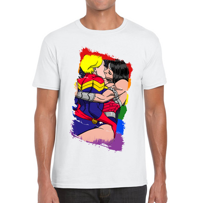 Wonder Women x Captain Marvel Kissing LGBT Pride T Shirt