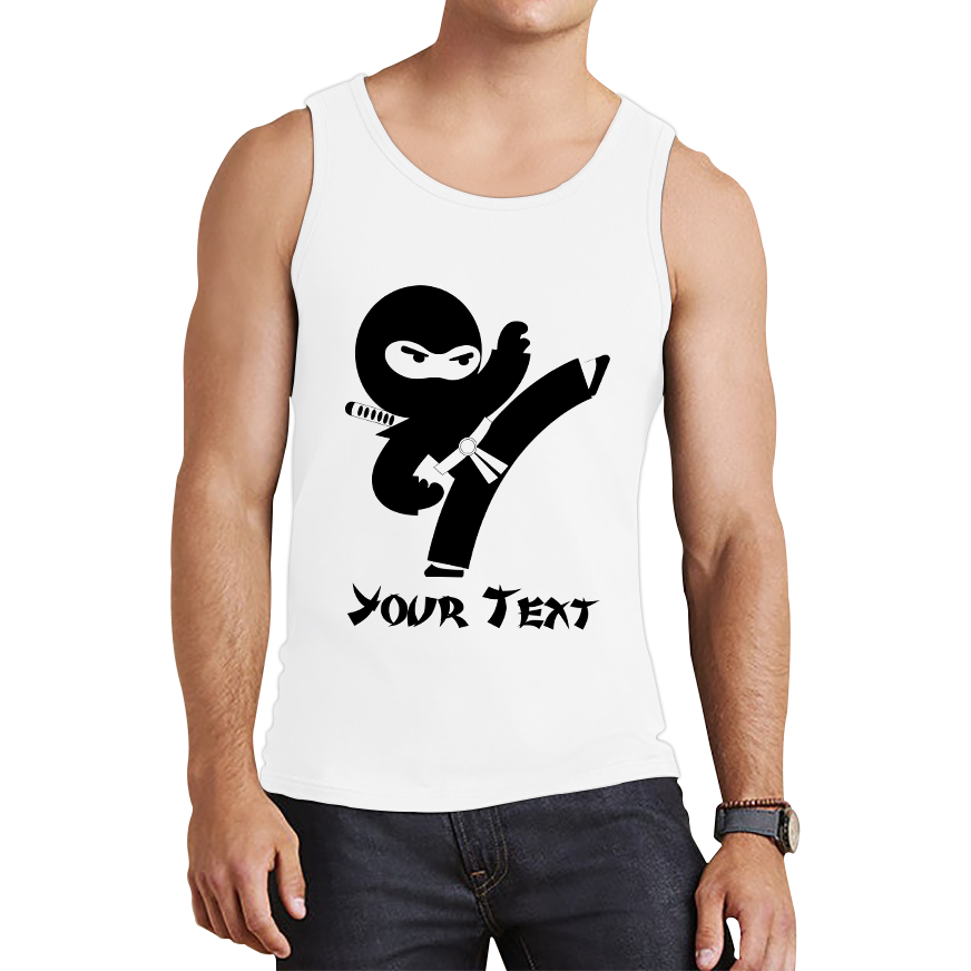 Personalised Ninja Your Name Retro Ninja Warrior Martial Arts Judo Karate Tank Top