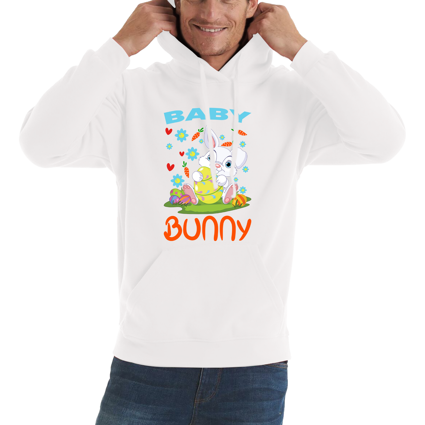 Baby Bunny Cute Little Bunny With Egg Happy Easter Day Unisex Hoodie