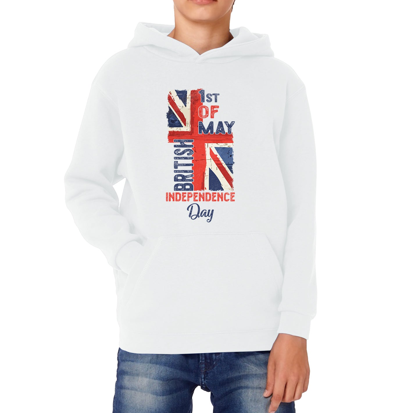 British Independence Day 1st Of May National Day UK Flag Great Britain Lest We Forget Veterans Union Jack Kids Hoodie