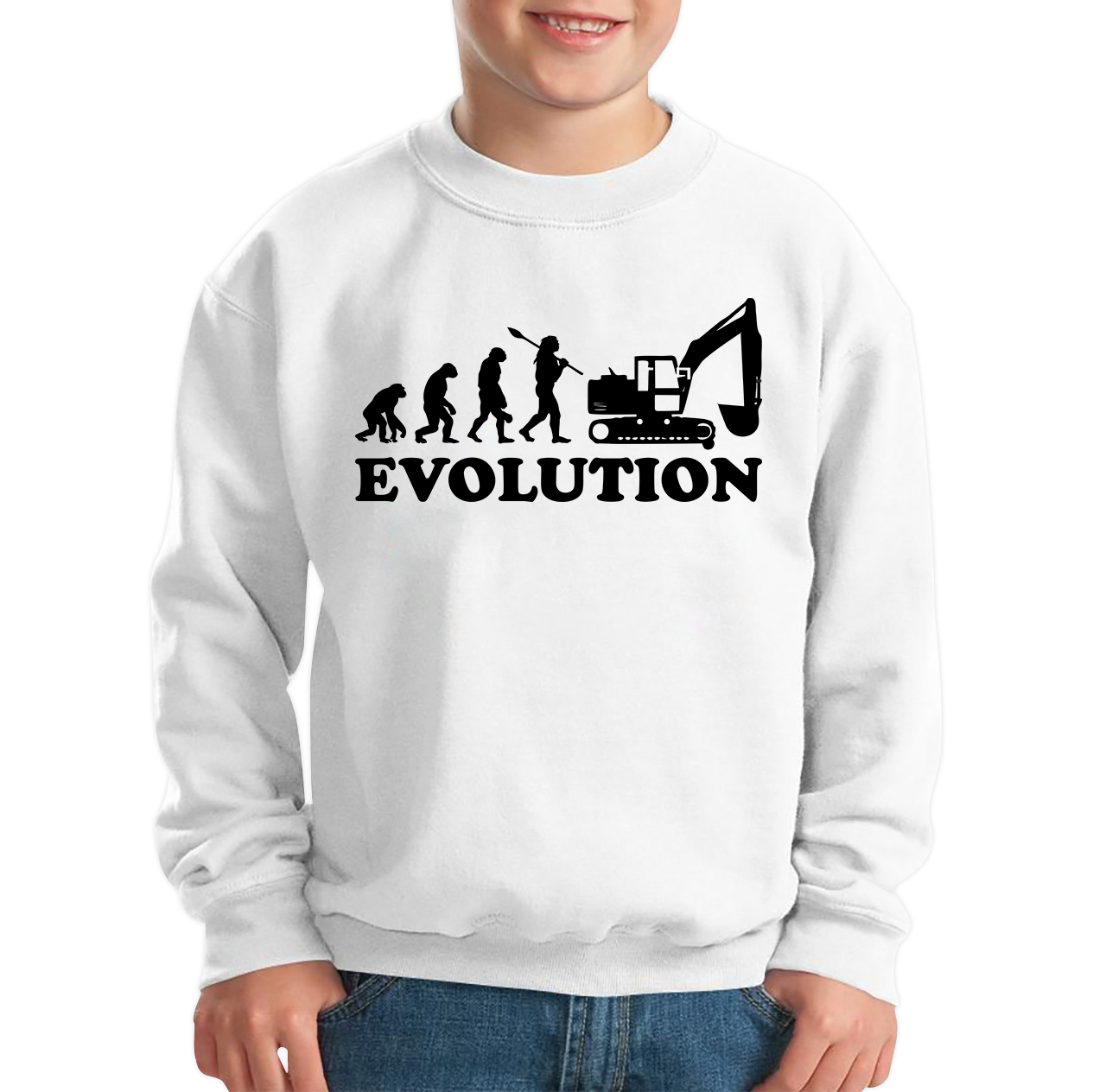 Evolution Of Excavator Operator Bulldozer Construction Digger Excavator Kids Jumper