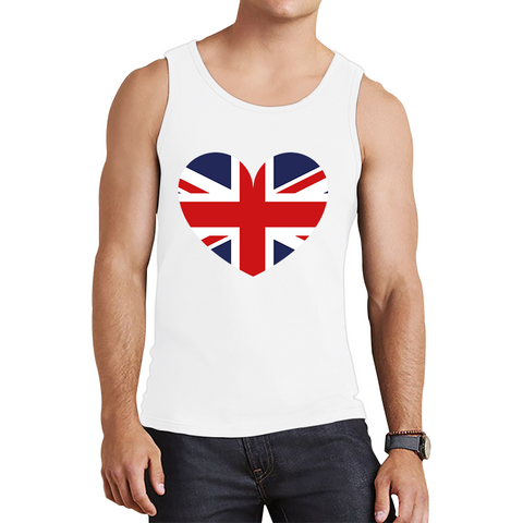 Uk Flag Heart Shape Battle Of Boyne's Queen Platinum Jubilee British Royal Tank Top