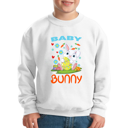 Baby Bunny Cute Little Bunny With Egg Happy Easter Day Kids Jumper