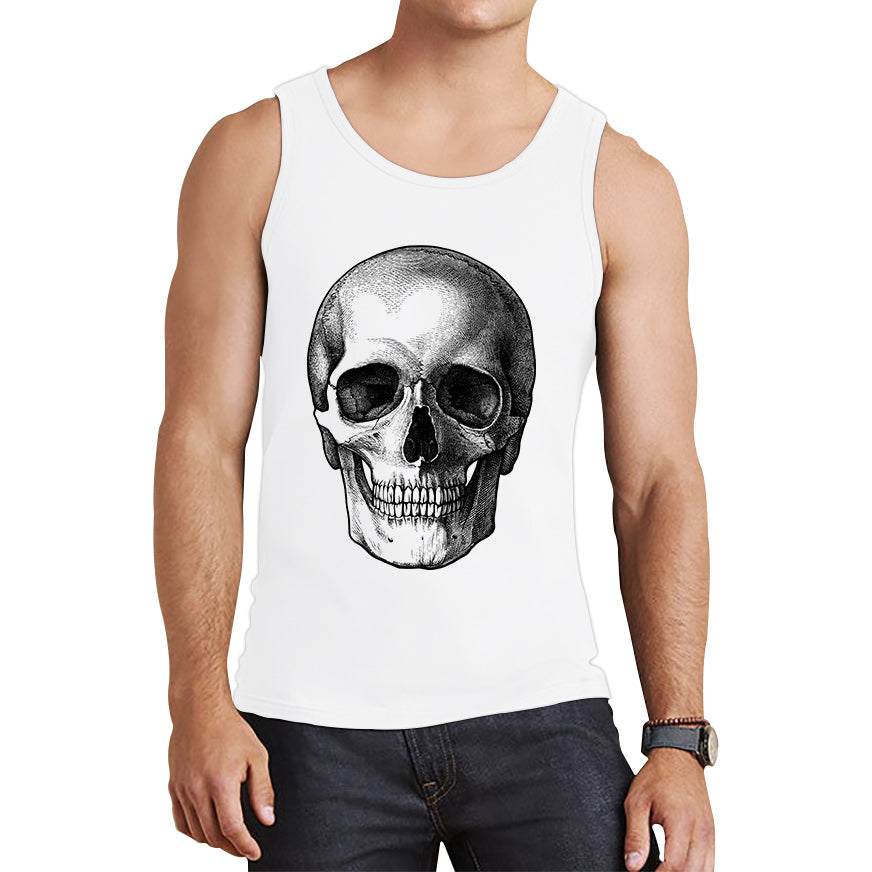 Skull Face Bikers Racers Novelty Design Spooky Funny Tank Top