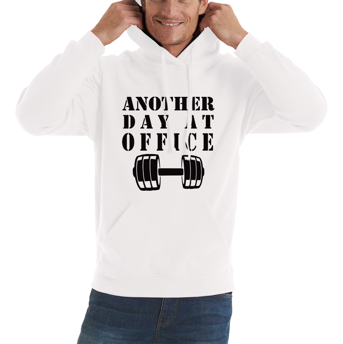 Another Day At Office Gym Barbell Gym Workout Fitness Weight Lifting Bodybuilders Unisex Hoodie