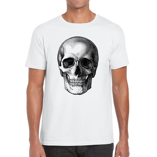 Skull Face Bikers Racers Novelty Design Spooky Funny Mens Tee Top