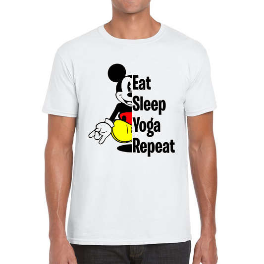 Mickey Mouse Eat Sleep Yoga Repeat Funny T Shirt