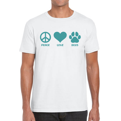 Peace Love Dogs Dog Paws Funny Dog Lovers Animal Pet Peace Logo Mens Tee Top