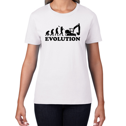 Evolution Of Excavator Operator Bulldozer Construction Digger Excavator Womens Tee Top