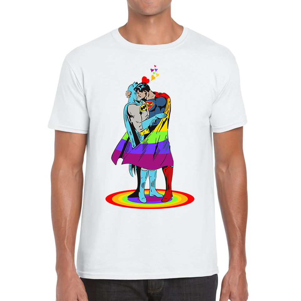 Batman x Superman Kiss Gay Pride LGBT T Shirt