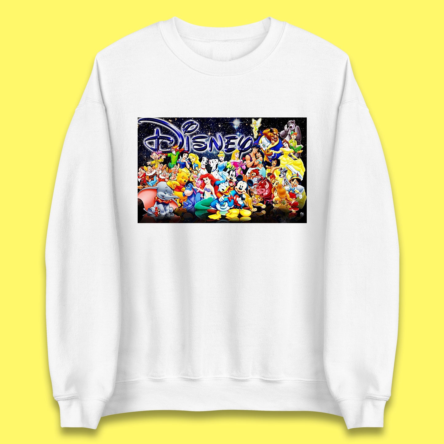 All Disney Fictional Characters Poster Disney Family Animated Cartoons Movies Characters Disney World Unisex Sweatshirt