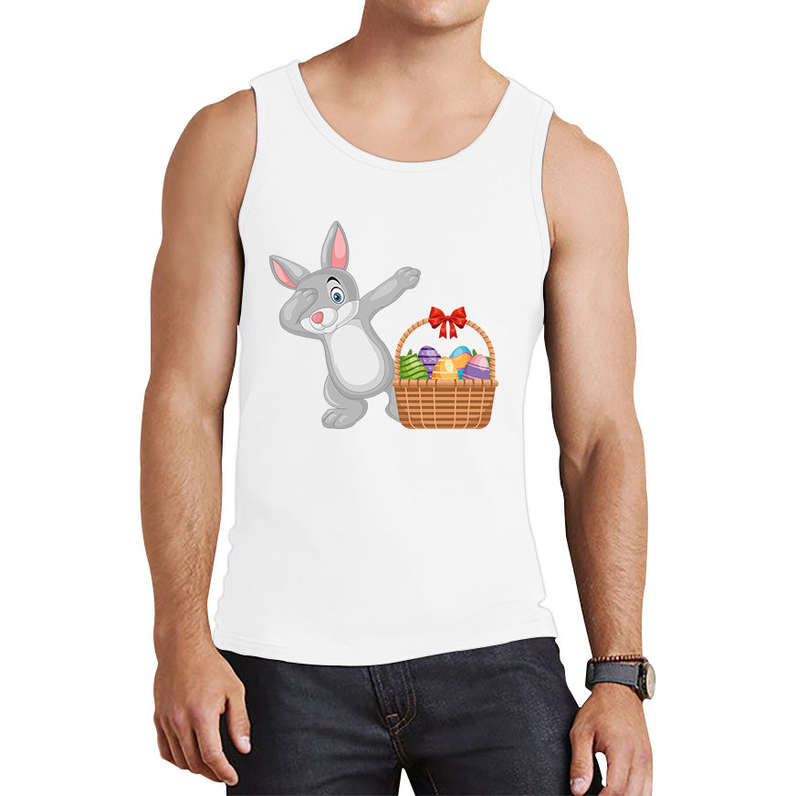 Dabbing Bunny With Eggs Basket Happy Easter Day Cute Rabbit Bunny Easter Day Tank Top