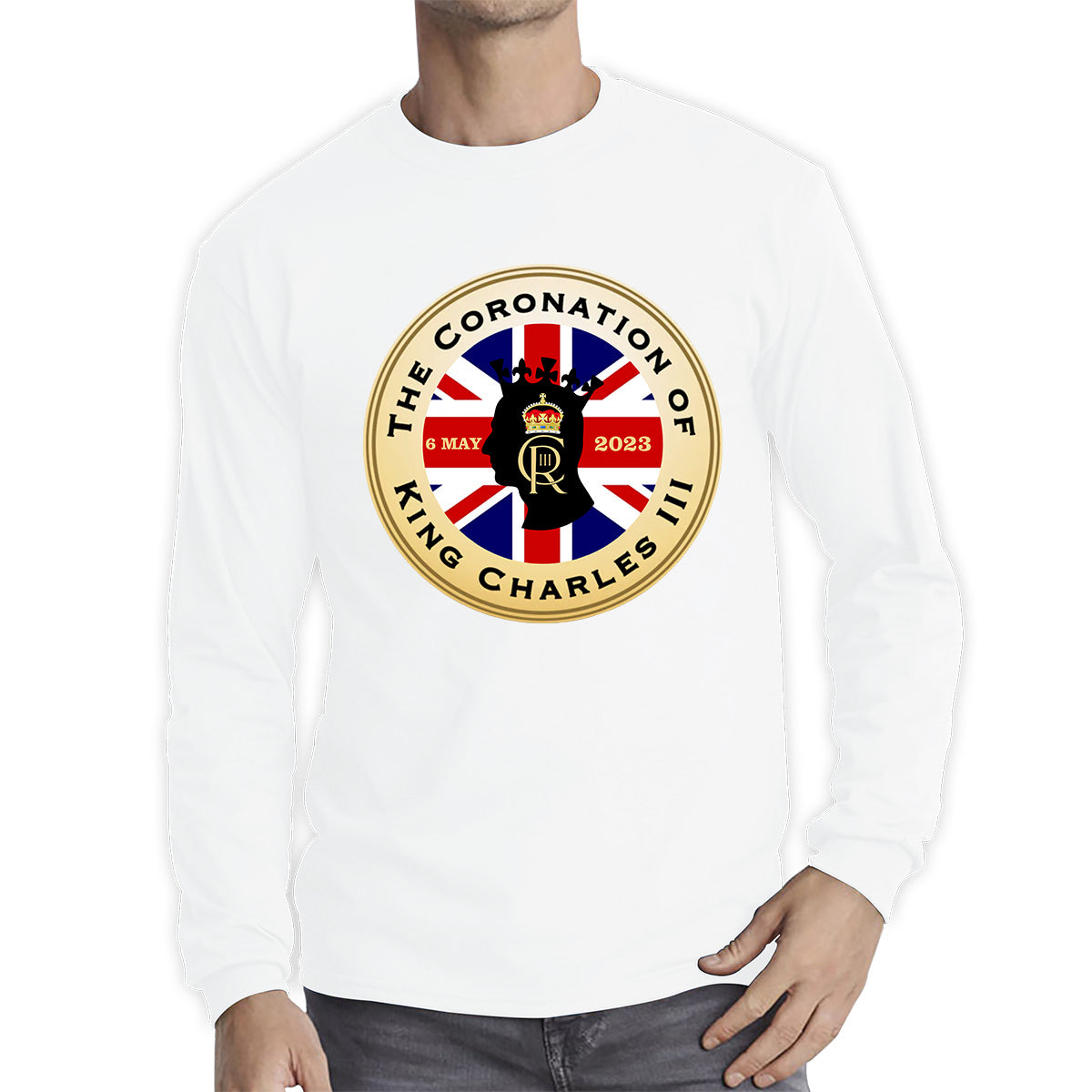 The Coronation Of King Charles III 6th May 2023 CR III Royal Crown United Kingdom Flag Long Sleeve T Shirt