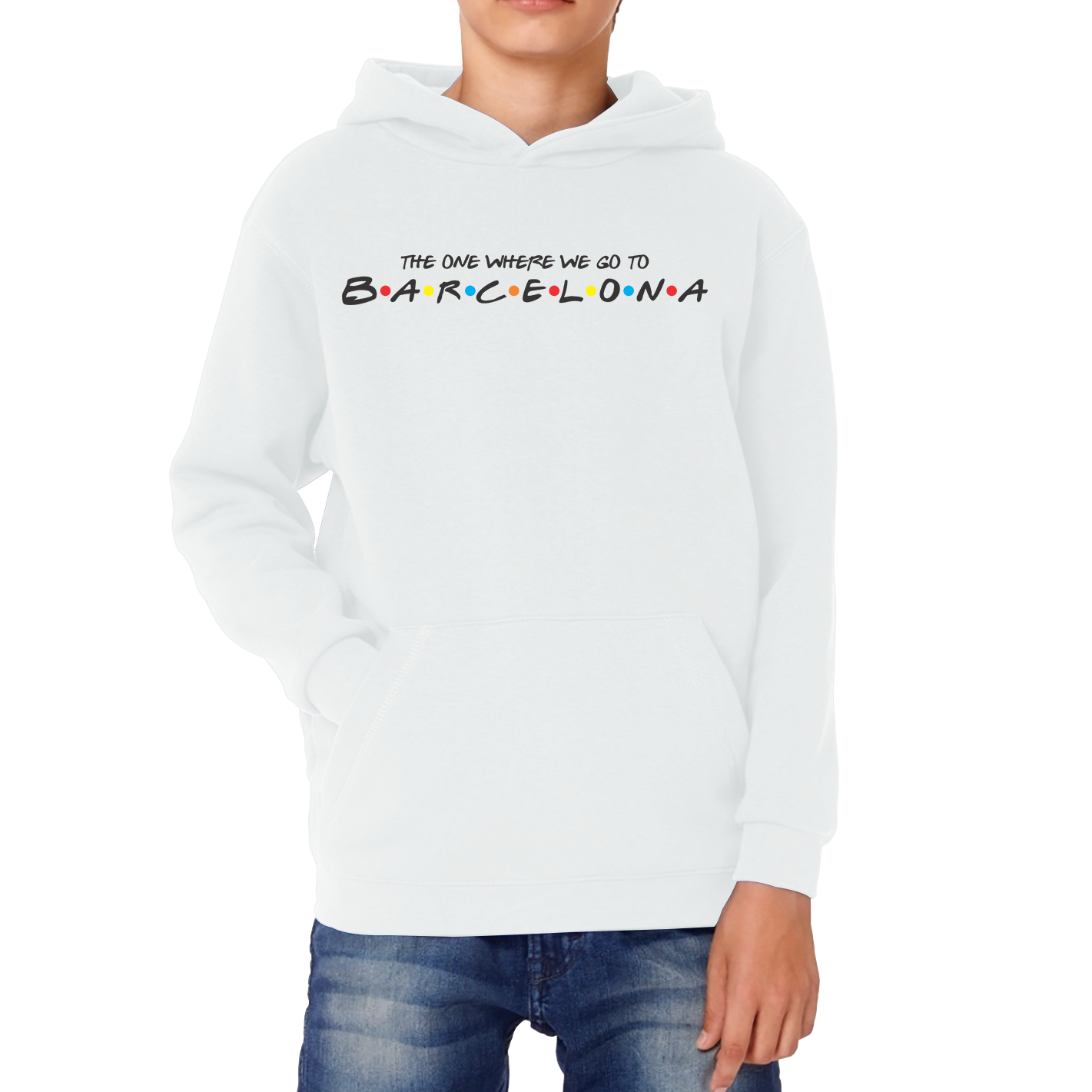 The One Where We Go To Barcelona Inspired By Friends Spoof City in Spain Kids Hoodie