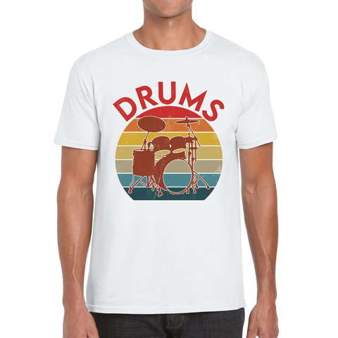 Vintage Drummer Musician Famous Drums For Famous Drummer Mens Tee Top