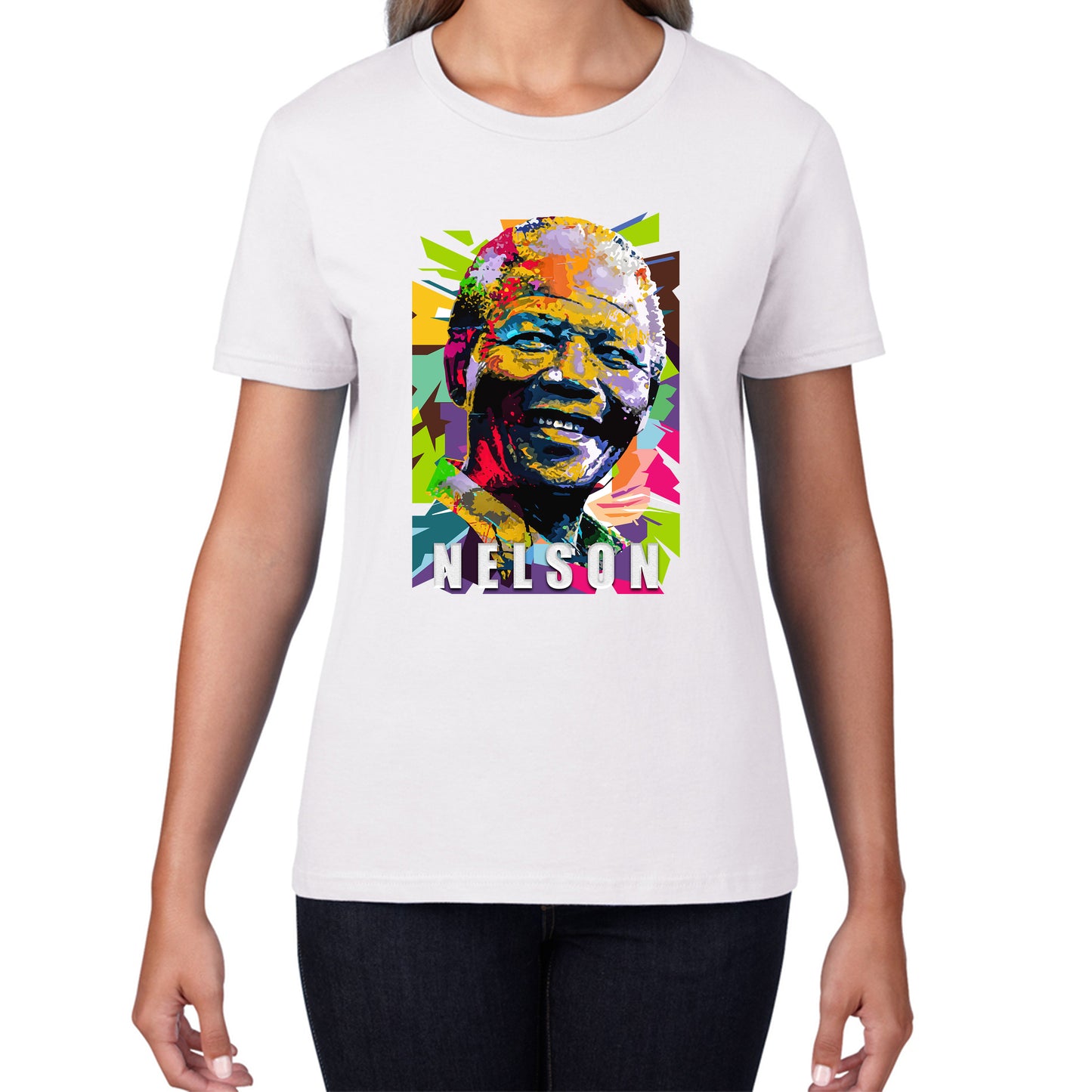 Nelson Mandela African freedom justice Political Leader Former President of South Africa Womens Tee Top