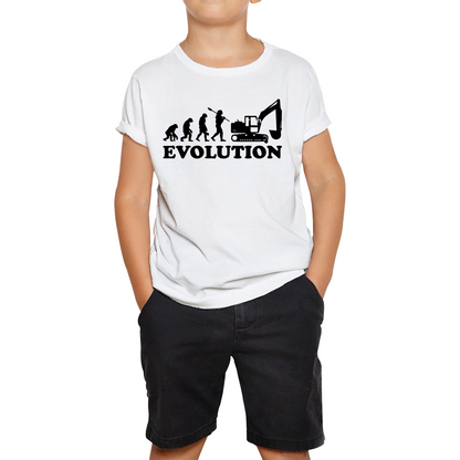 Evolution Of Excavator Operator Bulldozer Construction Digger Excavator Kids Tee