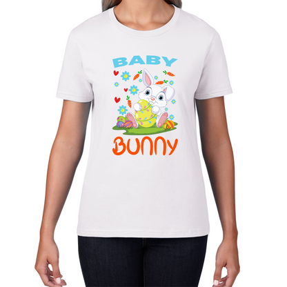 Baby Bunny Cute Little Bunny With Egg Happy Easter Day Womens Tee Top