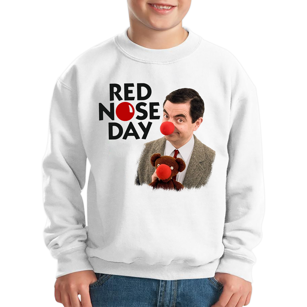 Red Nose Day Funny Mr Bean Sweatshirt