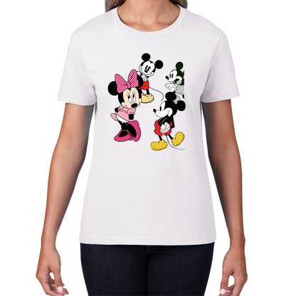 Disney Mickey & Minnie Mouse Disneyland Cartoon Characters Disney World Walt Disney Womens Tee Top