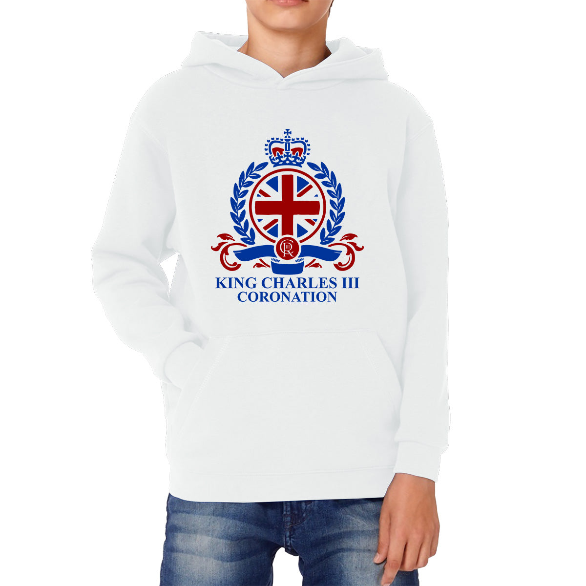 King Charles III Coronation 2023 CR III King Of England United Kingdom His Majesty Kids Hoodie