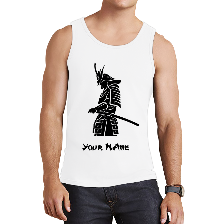 Personalised Samurai Your Name Japanese Retro Samurai Warrior Judo Karate MMA Swords Tank Top